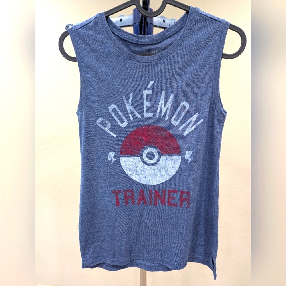 Pokemon Trainer Pokemon Ball Men's Sleeveless Top Tank Size S Blue